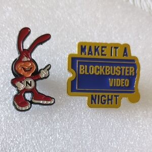 💚4/$10💚Blockbuster Video Night And Dominos Pizza Noid Enamel Pins